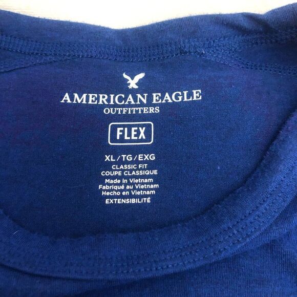 AE American Eagle Mens Blue FLEX Short Sleeve Shirt Size XL. RB1 - Picture 4 of 6